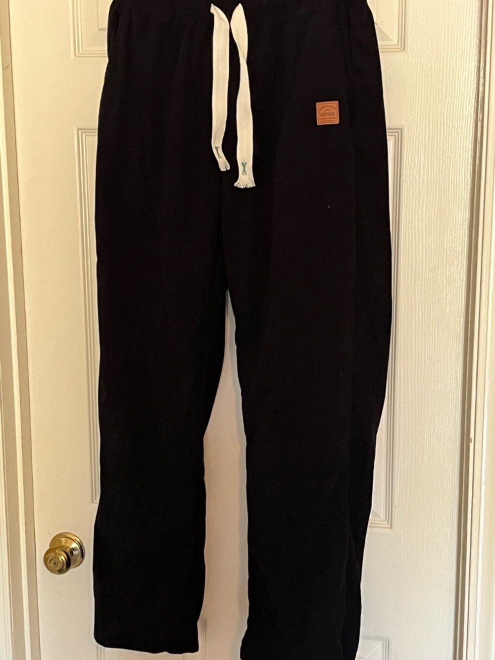 Men's Black Drawstring Sweatpants - soft Corduroy with 2 front  / 1 back pocket